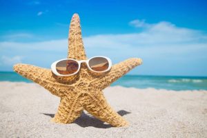 starfish with sunglasses